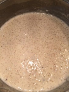 Cooking away, and looking just like they could be frogs' eyes.