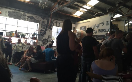 The bustling scene at Eclade De Moyle at Moon Dog Craft Brewery in Abbotsford.