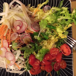 Even the prosaic mixed salad looked pretty as a picture.