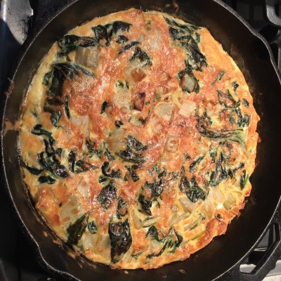 Beautiful silver beet frittata.