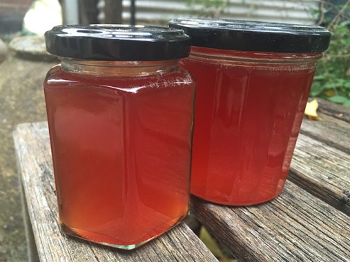 Quince and apple jelly is such a pretty colour. 