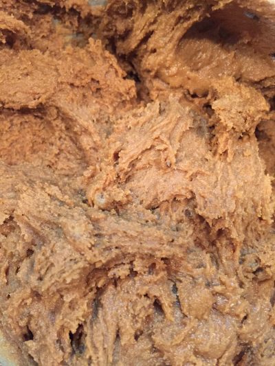 Lovely caramel-coloured biscuit mixture. 