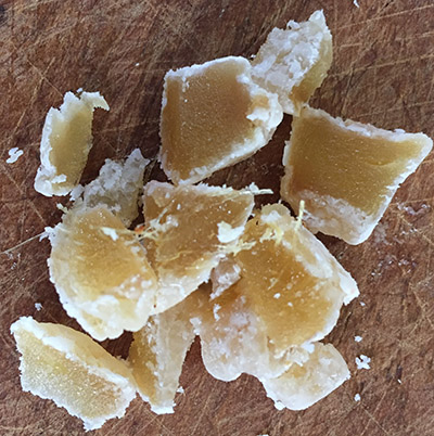 The "naked ginger", which was chopped finely for the cake. 