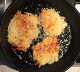 Fry til brown on each side. These ended longer, but you can flip them again if they aren't brown and crispy enough.